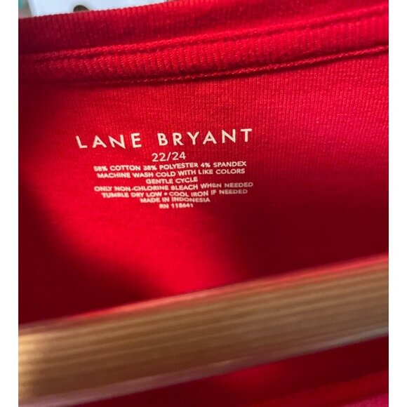 Lane Bryant NWT Red Boat Neck Long Sleeve T Shirt Sz 22 - Picture 5 of 7